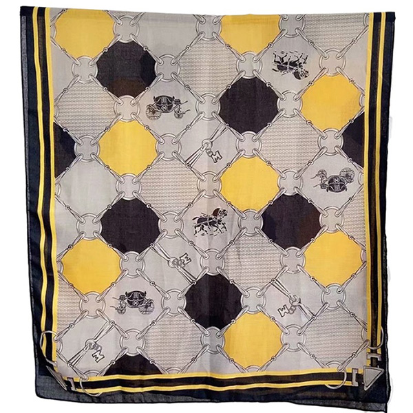 wholesale scarves cotton linen simple carriage geometric lady scarf supplier