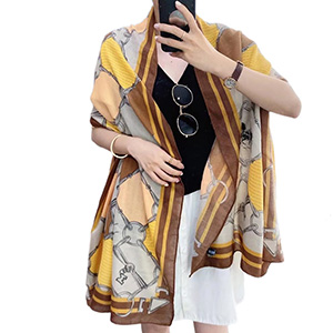 wholesale scarves cotton linen simple carriage geometric lady scarf supplier