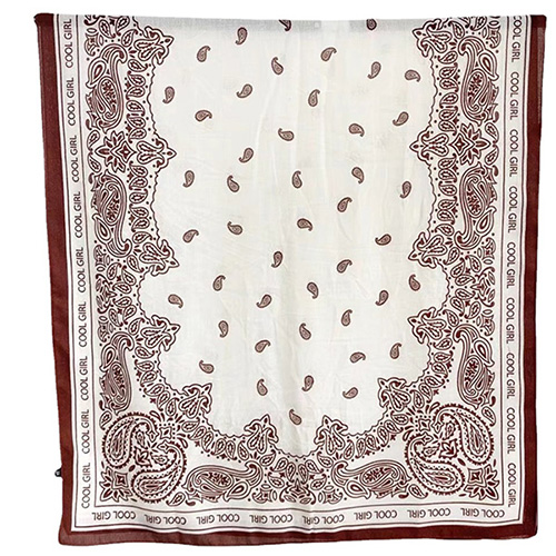 wholesale scarves cotton linen printed letter cashew scarves supplier
