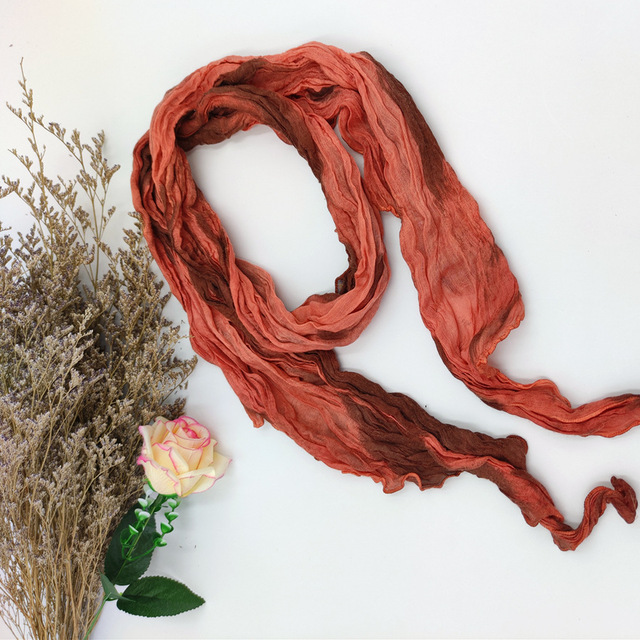 Autumn and winter women spot diamond scarf irregular tie dyeing pleated Silk Scarf Shawl sunscreen