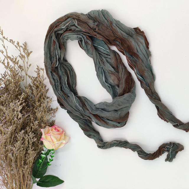 Autumn and winter women spot diamond scarf irregular tie dyeing pleated Silk Scarf Shawl sunscreen