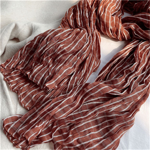 2021 new scarf women Korean version versatile contrast color cotton linen shawl long shawl autumn