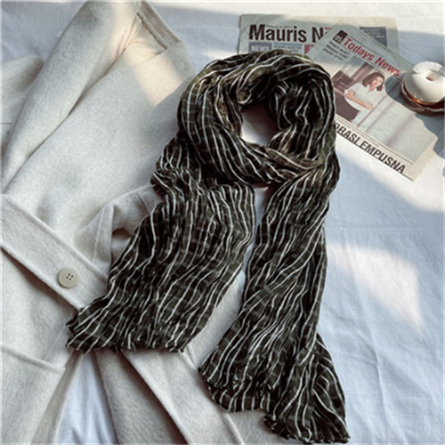 2021 new scarf women Korean version versatile contrast color cotton linen shawl long shawl autumn