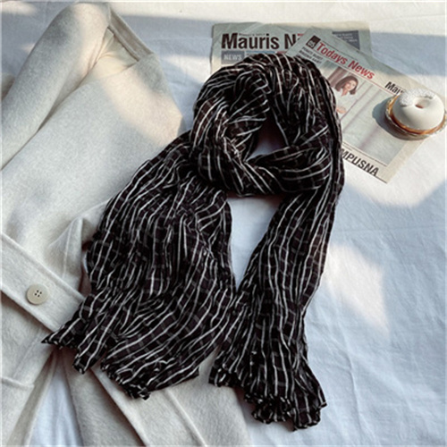 2021 new scarf women Korean version versatile contrast color cotton linen shawl long shawl autumn