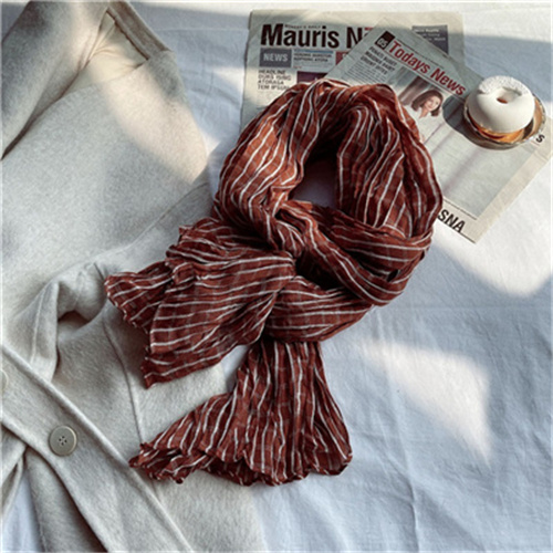 2021 new scarf women Korean version versatile contrast color cotton linen shawl long shawl autumn