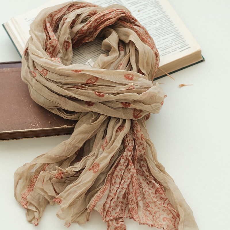 2021 autumn new shawl cotton hemp wrinkled cashew nut scarf versatile shawl women