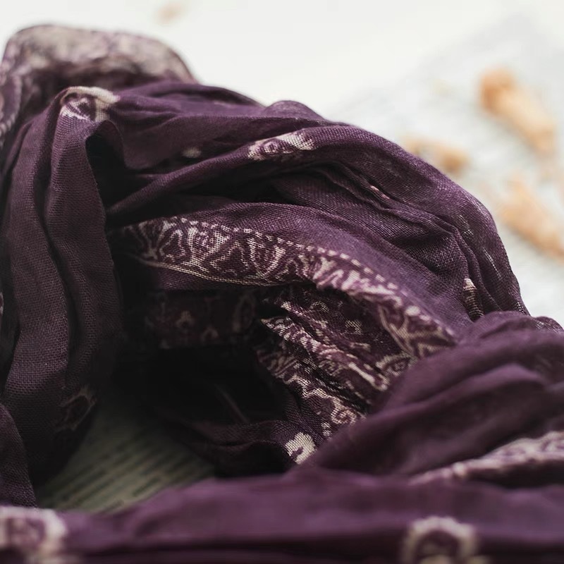 2021 autumn new shawl cotton hemp wrinkled cashew nut scarf versatile shawl women
