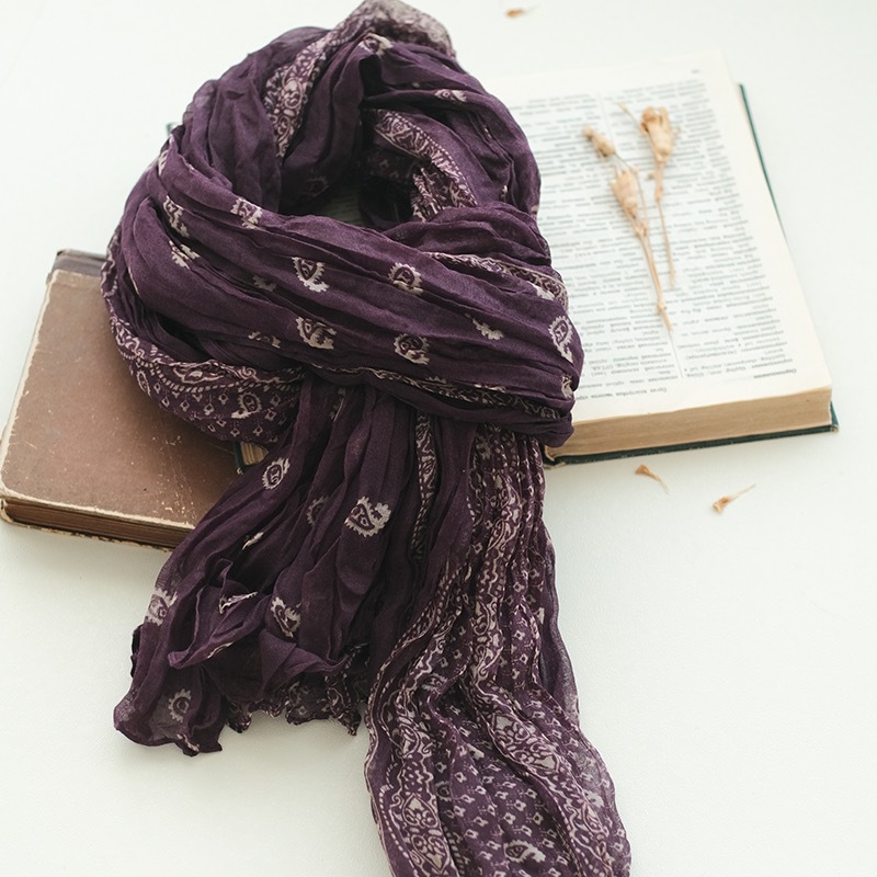 2021 autumn new shawl cotton hemp wrinkled cashew nut scarf versatile shawl women