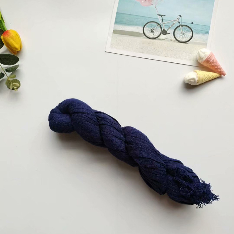 Autumn and winter cotton linen pleated scarf comfortable and versatile long warm shawl