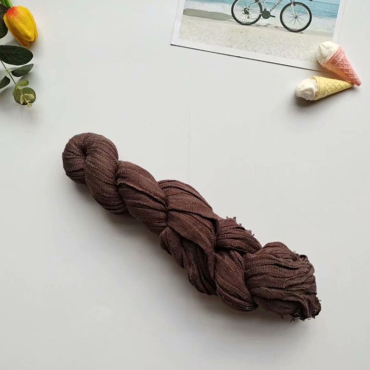 Autumn and winter cotton linen pleated scarf comfortable and versatile long warm shawl