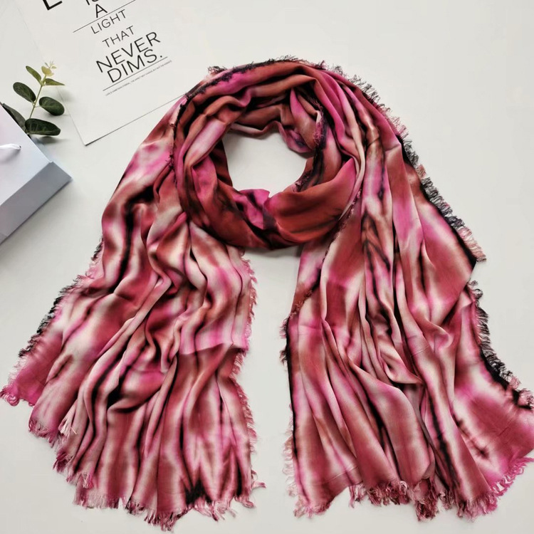 2021 New spot women tie dyed scarf thin comfortable breathable warm shawl