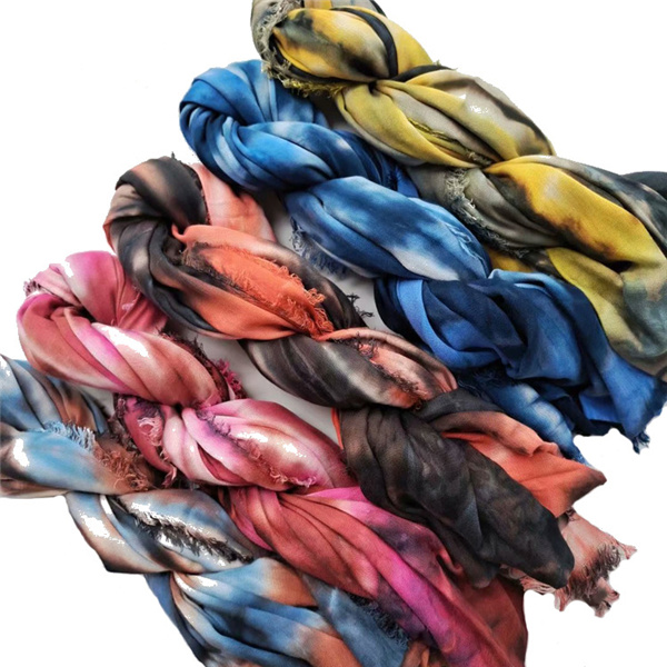 2021 New spot women tie dyed scarf thin comfortable breathable warm shawl