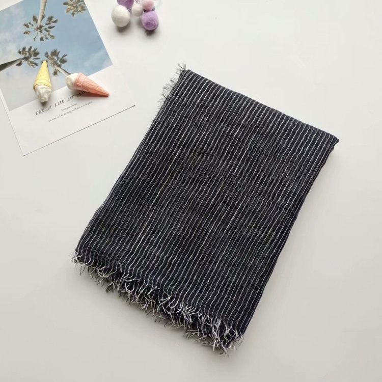 Spot autumn and winter cotton linen yarn dyed scarf men and women fashionable warm shawl