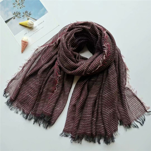 Spot autumn and winter cotton linen yarn dyed scarf men and women fashionable warm shawl