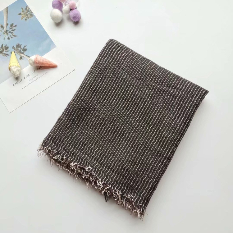 Spot autumn and winter cotton linen yarn dyed scarf men and women fashionable warm shawl
