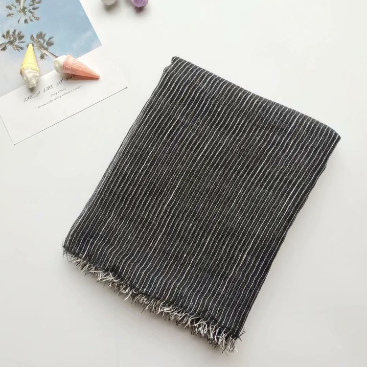 Spot autumn and winter cotton linen yarn dyed scarf men and women fashionable warm shawl
