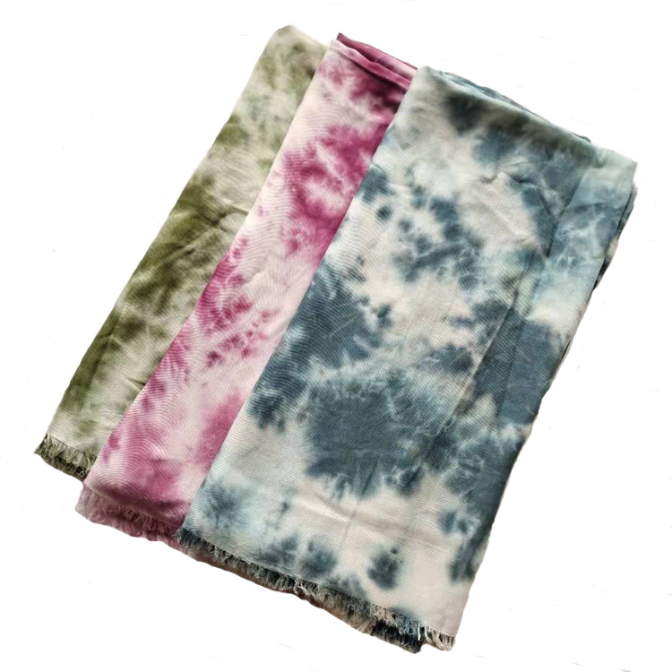 New hand tie dyed scarf splash ink artificial cotton blended shawl beach towel