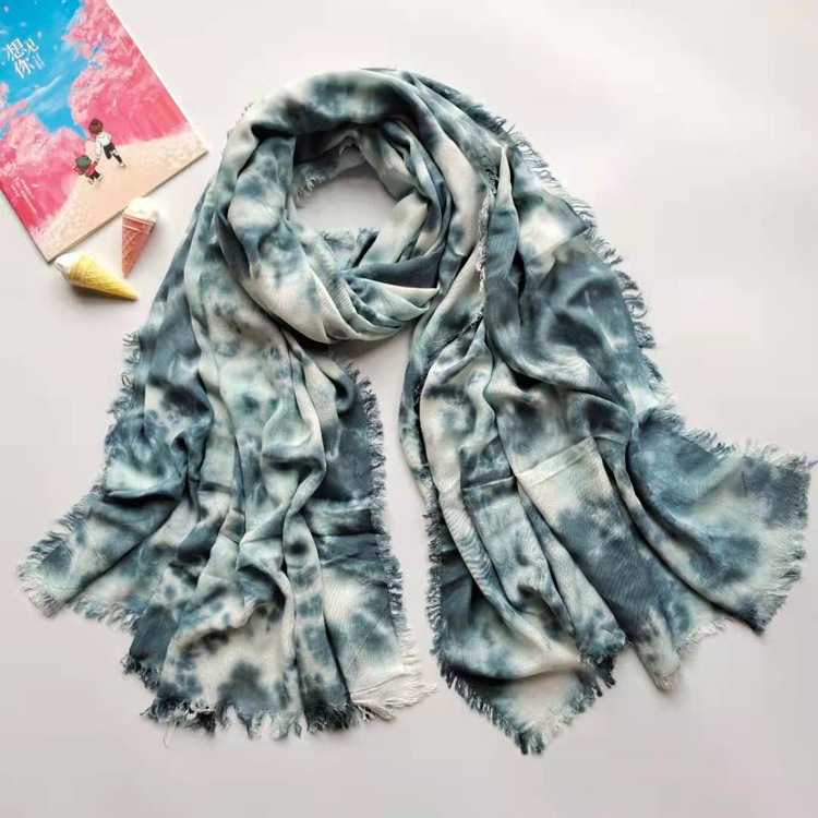 New hand tie dyed scarf splash ink artificial cotton blended shawl beach towel
