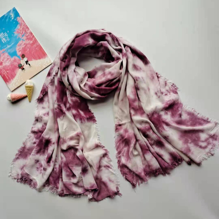 New hand tie dyed scarf splash ink artificial cotton blended shawl beach towel