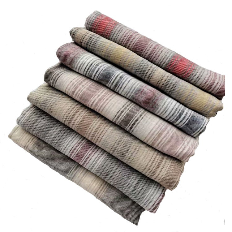 Scarf wholesale autumn and winter artificial cotton yarn dyed scarf transition color striped shawl