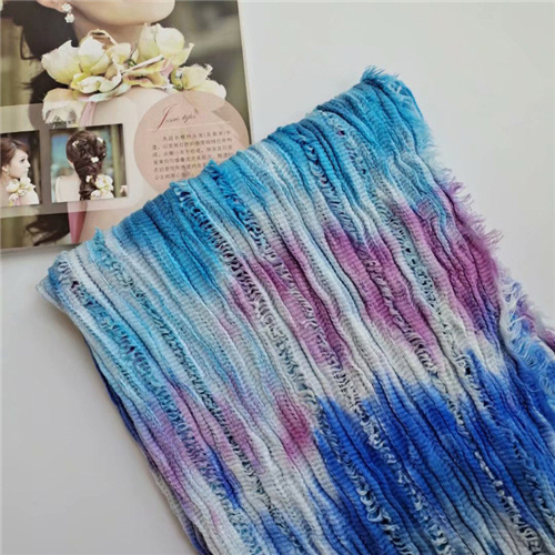 New hand tie dyed Scarf Cotton Linen pleated slender warm scarf hollow shawl