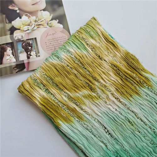 New hand tie dyed Scarf Cotton Linen pleated slender warm scarf hollow shawl