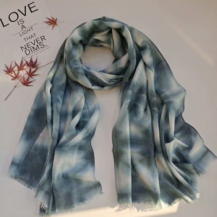 Winter new fashion rice word hand tie dyed scarf long curled warm shawl
