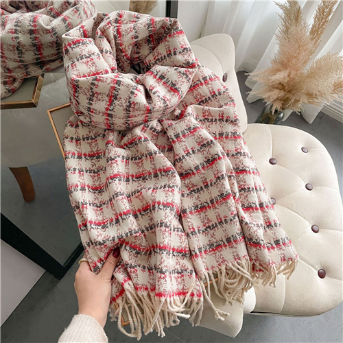 Double sided stripe versatile shawl womens english autumn and winter scarf