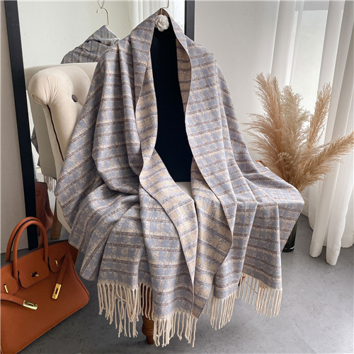Double sided stripe versatile shawl womens english autumn and winter scarf