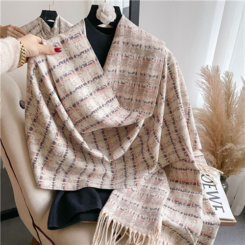 Double sided stripe versatile shawl womens english autumn and winter scarf
