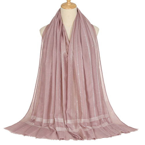 Wholesale of new womens shawl polyester plus sequins plain colored long towel