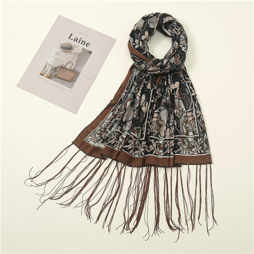 Wholesale of new style hood solid color lace hollow long scarves