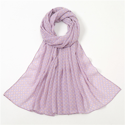 Printed pearl chiffon scarf candy color geometric floral scarf womens hood