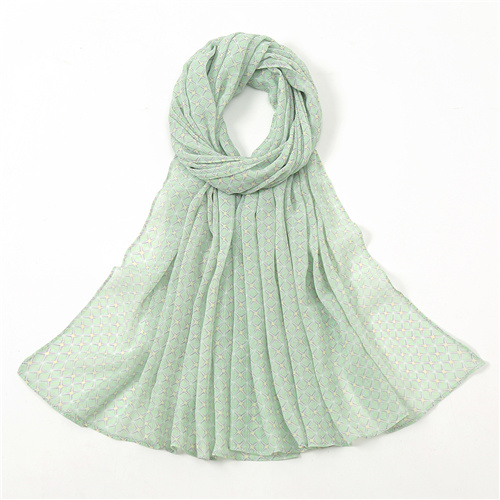 Printed pearl chiffon scarf candy color geometric floral scarf womens hood
