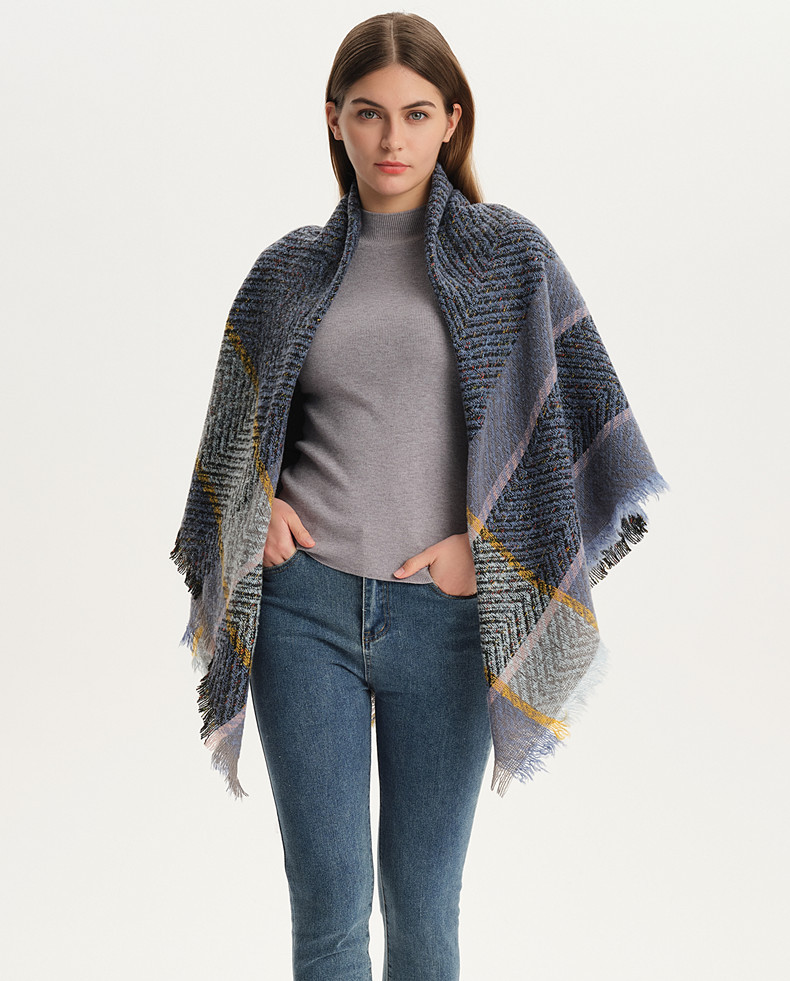 Hot spot shawl scarf autumn and winter big grid triangle scarf