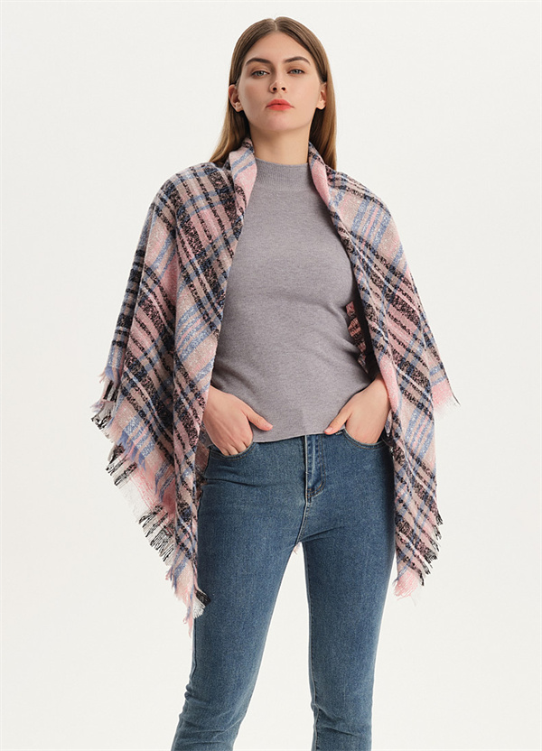 Hot spot shawl scarf autumn and winter big grid triangle scarf