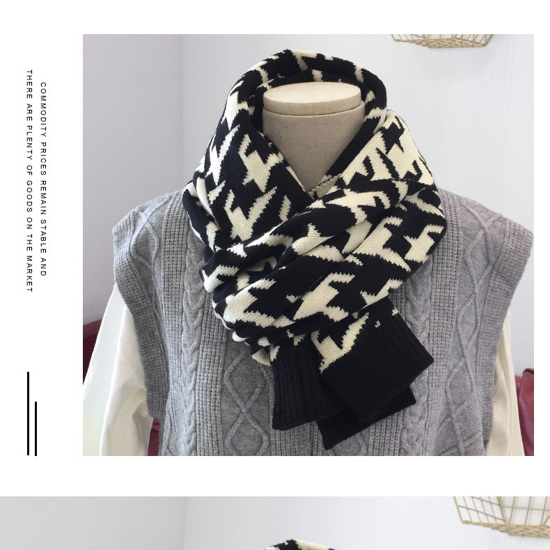 Thousand bird check shawl knitted wool scarf wholesale