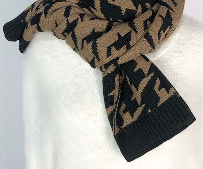 Thousand bird check shawl knitted wool scarf wholesale