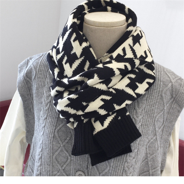 Thousand bird check shawl knitted wool scarf wholesale