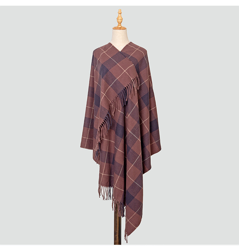 Checked scarf warm thickened classic British wool cashmere scarf mens scarf wholesale