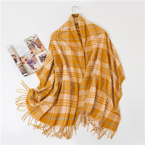 Checked scarf warm thickened classic British wool cashmere scarf mens scarf wholesale