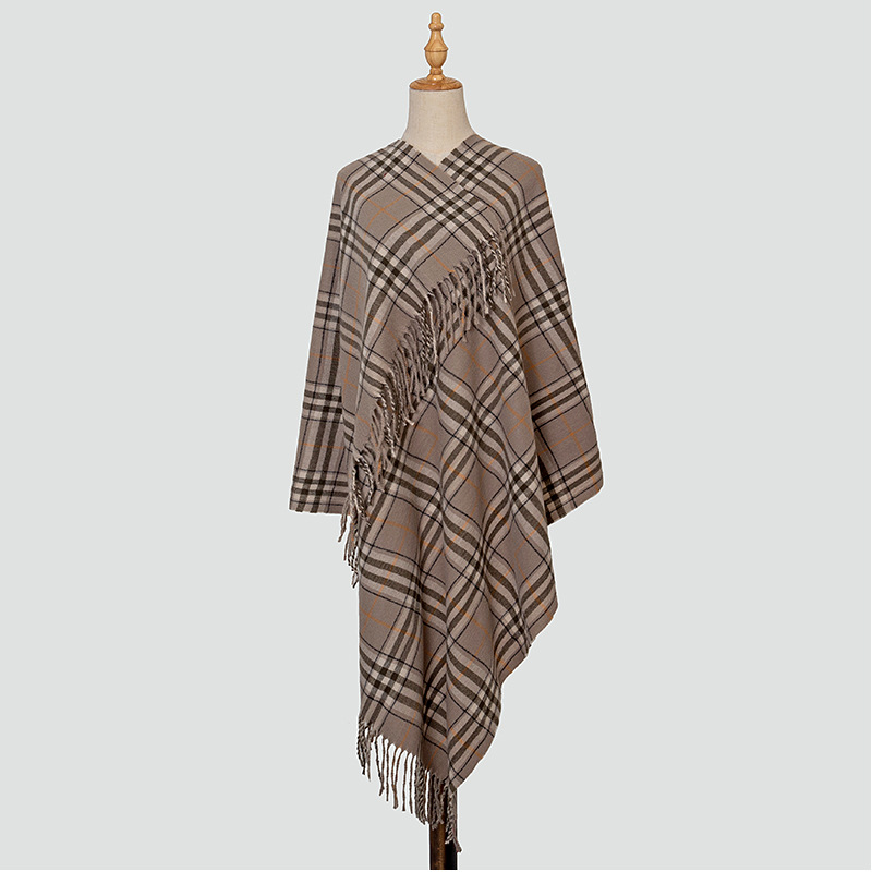 Checked scarf warm thickened classic British wool cashmere scarf mens scarf wholesale