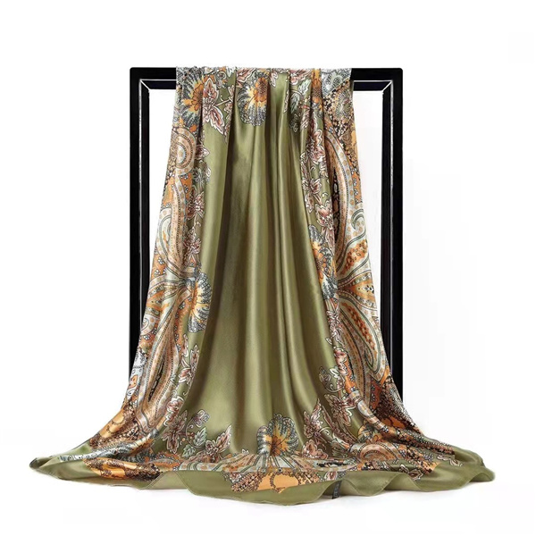 Hot selling big cashew nut color color color printing 90 90 big square scarves wholesale