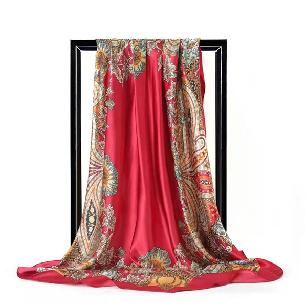 Hot selling big cashew nut color color color printing 90 90 big square scarves wholesale