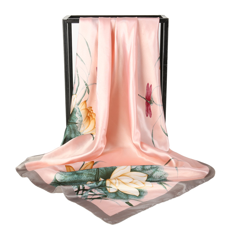 New womens silk scarves imitation silk twill square towels fashion print square towels wholesale