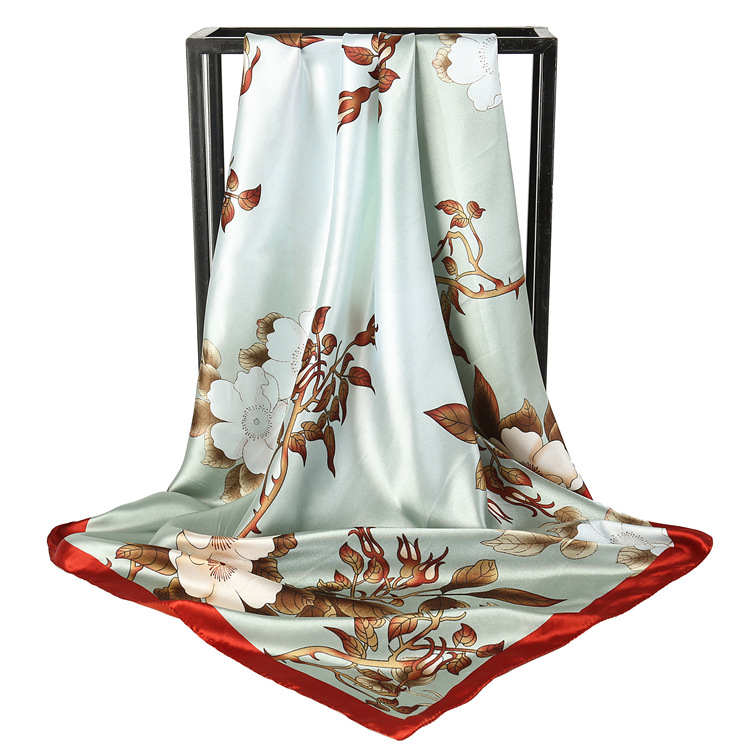 New womens silk scarves imitation silk twill square towels fashion print square towels wholesale