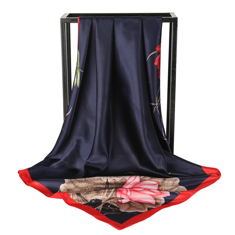 New womens silk scarves imitation silk twill square towels fashion print square towels wholesale