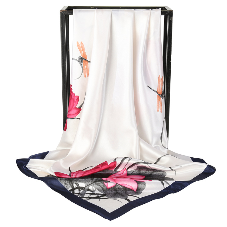 New womens silk scarves imitation silk twill square towels fashion print square towels wholesale
