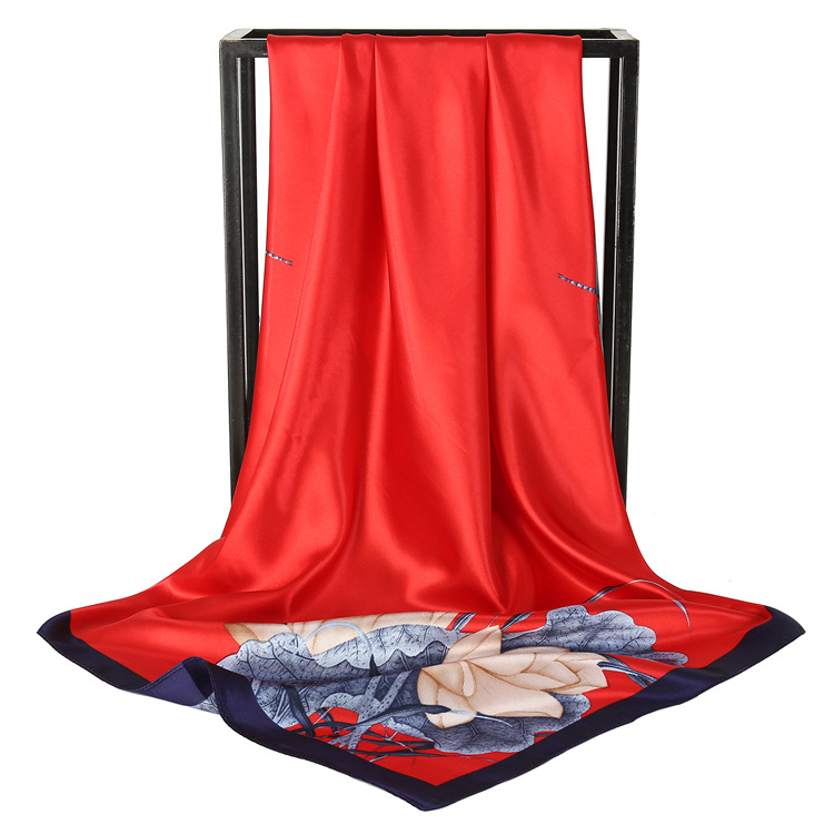 New womens silk scarves imitation silk twill square towels fashion print square towels wholesale