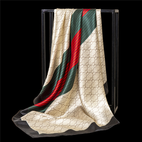 Autumn and winter decorative plain crepe satin 90cm flower scarves small square scarves scarves wholesale
